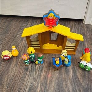 Vintage Veggie Tales Nativity Playset for Kids